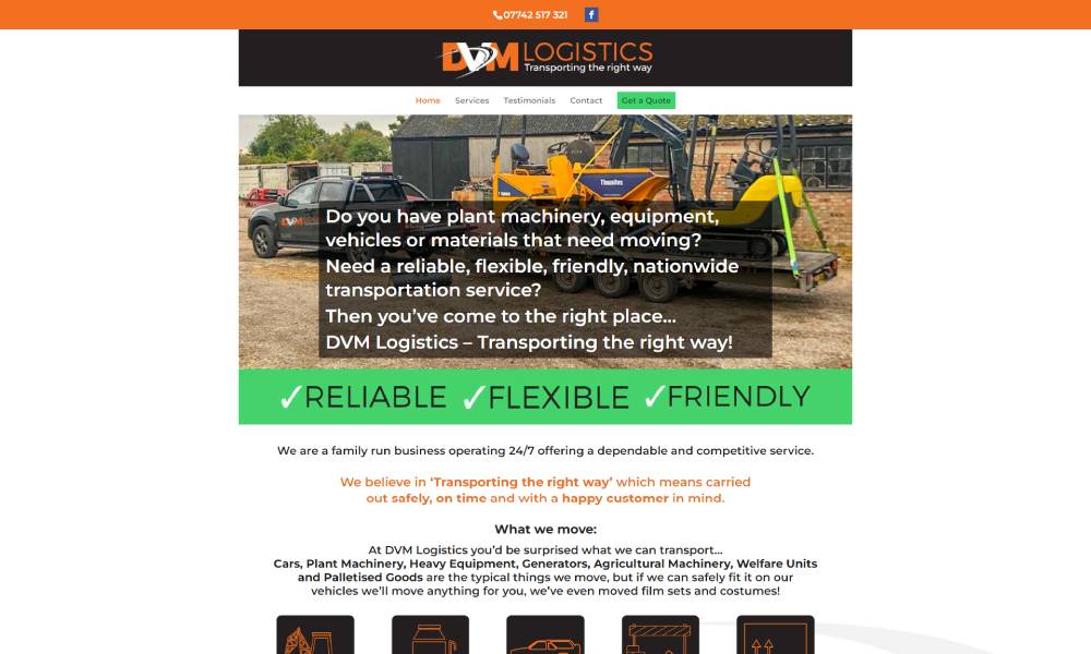 DVM Logistics website
