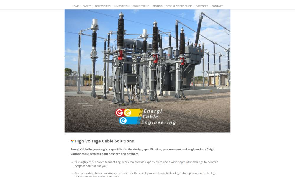 Energi Cable Engineering website