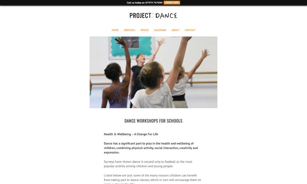 Project Dance website