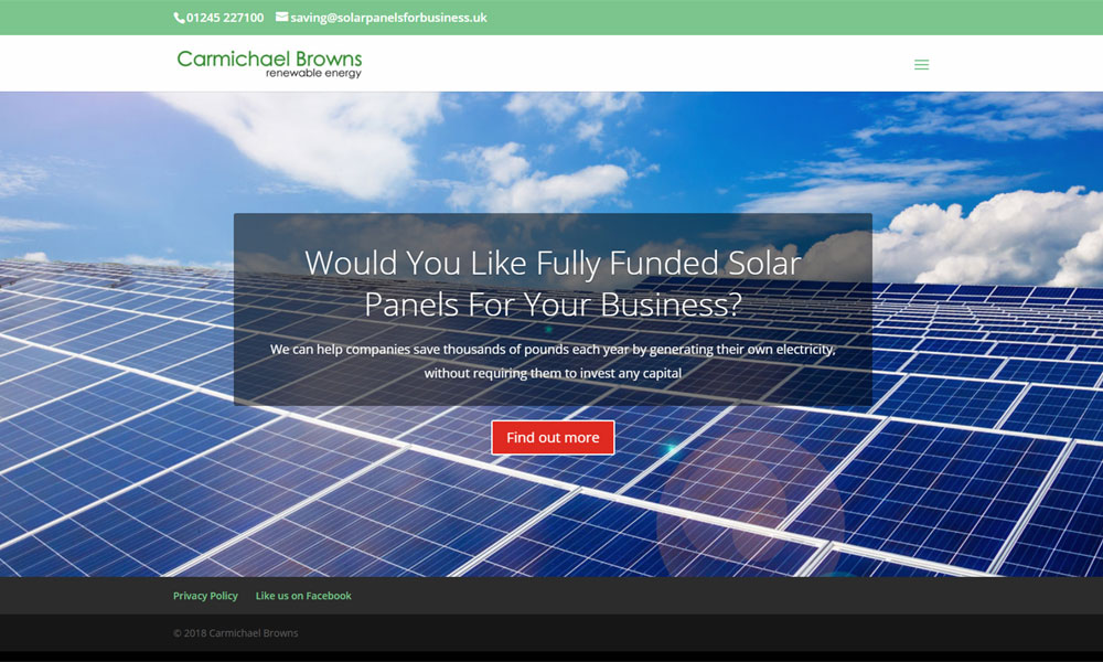 Solar Panels for Business website